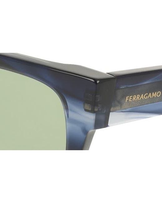 Ferragamo Blue 49Mm Small Rectangle Sunglasses for men