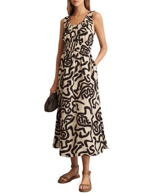 Reiss Multicolor Akari Linen Blend Maxi Sundress