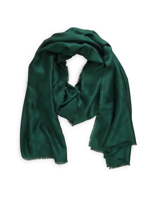 Burberry Green Check Jacquard Silk Scarf for men