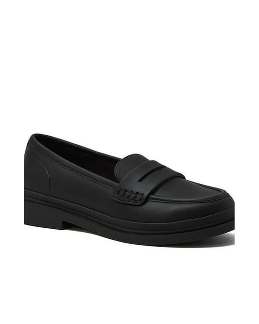 Lands' End Black All Weather Slip On Penny Loafers