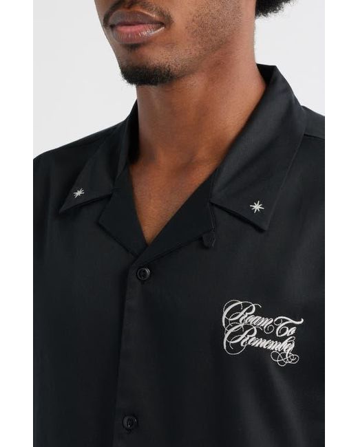 PacSun Black Roam Short Sleeve Button-Up Resort Shirt for men