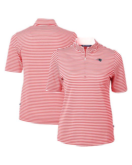 Cutter & Buck Pink New England Patriots Drytec Virtue Eco Pique Stripe Recycled Polo At Nordstrom