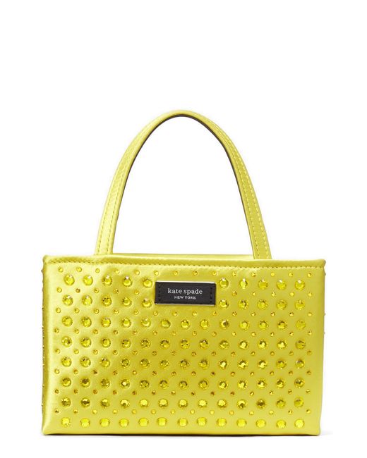 Kate Spade Yellow Sam Icon Crystal Embellished Crossbody Bag
