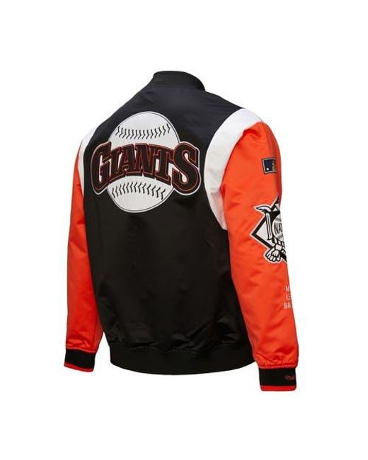 Mitchell & Ness Black San Francisco Giants Cooperstown Collection Team Origins Satin Full-Snap Jacket for men