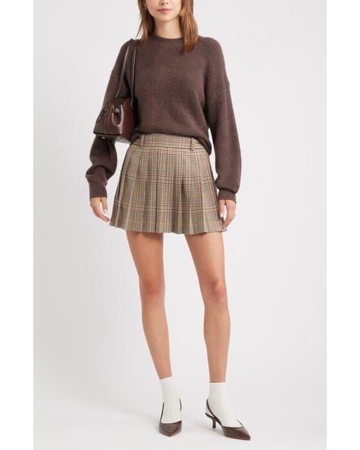 Open Edit Brown Cozy Crewneck Sweater