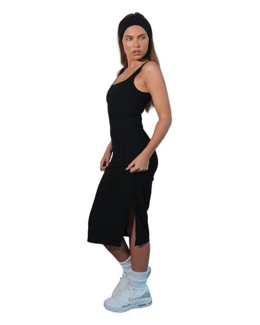 Vitaly Black Cloud Ii Rib Basic Midi Dress