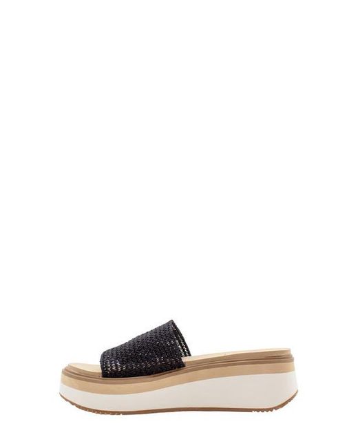 Volatile Black Portobello Platform Wedge Sandal