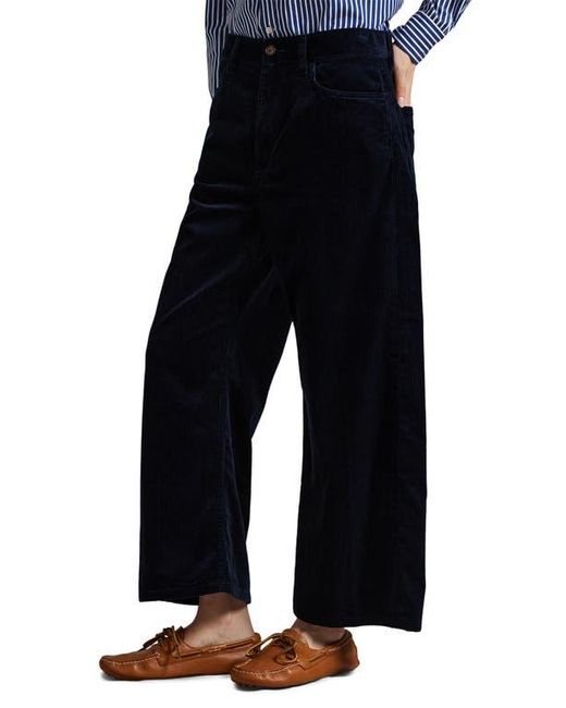 Polo Ralph Lauren Women's Blue Wide Leg Crop Corduroy Pants