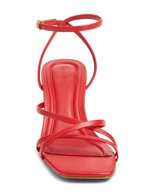 Open Edit Red Remington Ankle Strap Sandal