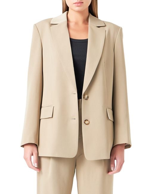 Grey Lab Natural Oversize Blazer