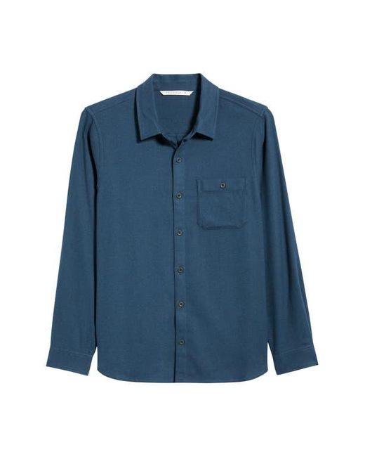 Free Fly Blue Seawool Flannel Button-Up Shirt for men
