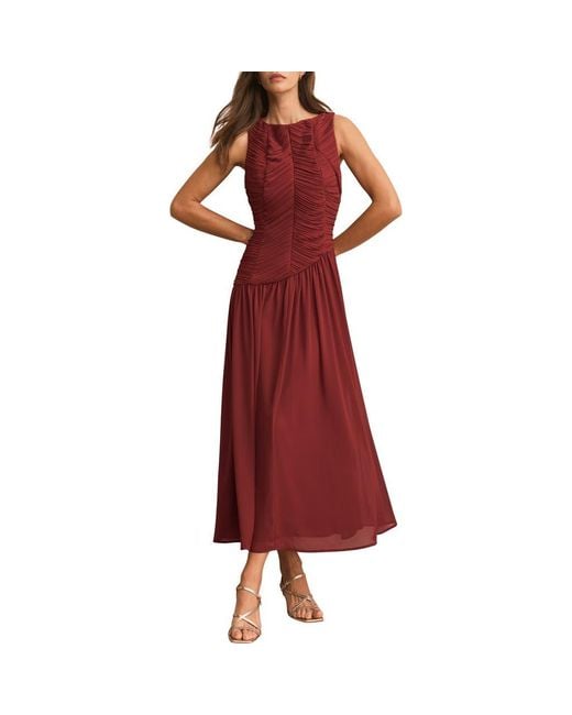 strapless open back dress Red Sleeveless Midi Dress – Mint Velvet main image 1