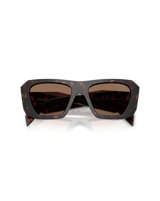 Prada Brown 53Mm Square Sunglasses