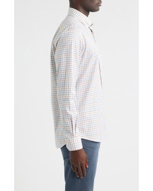 Scott Barber White Windowpane Prep Cotton Twill Button-Down Shirt for men
