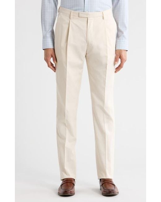 Boglioli Men's White Relaxed Pleated Pants