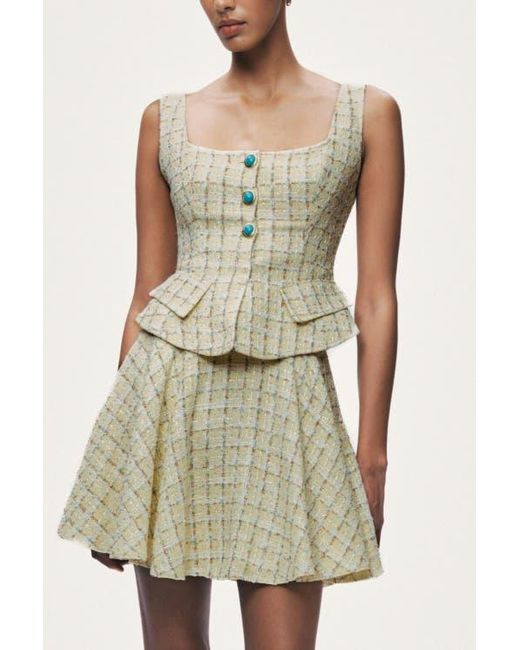 Nocturne Gray Button Accessory Tweed Bustier