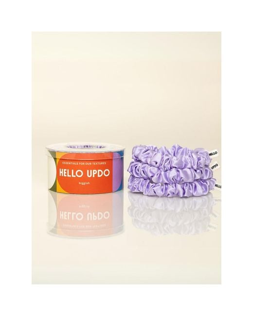 Hello Updo Purple Flora Silk Scrunchie Set