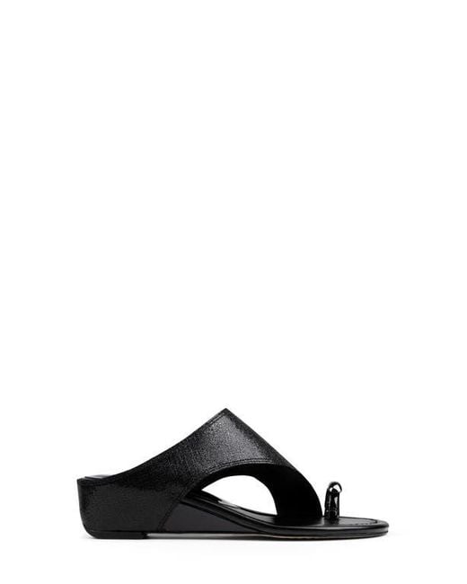 Donald J Pliner Black Vesna Toe Loop Wedge Sandal