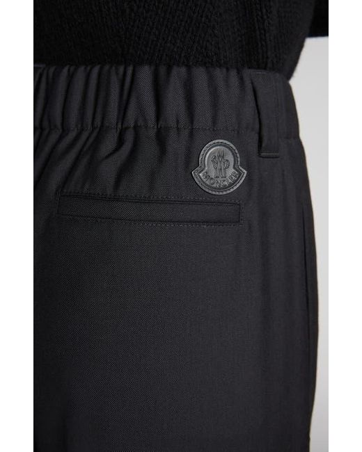Moncler Black Drawstring Wool Trousers