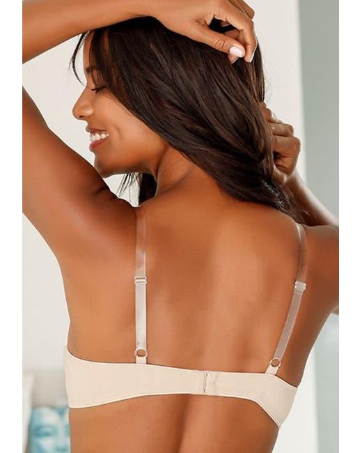 Lascana Brown Underwire Clear Strap T-Shirt Bra