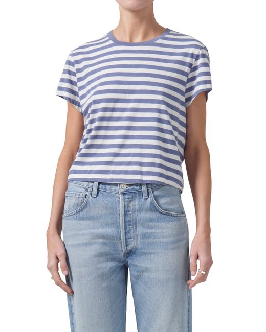 Citizens of Humanity Blue Kyle Stripe Organic Cotton Baby Tee