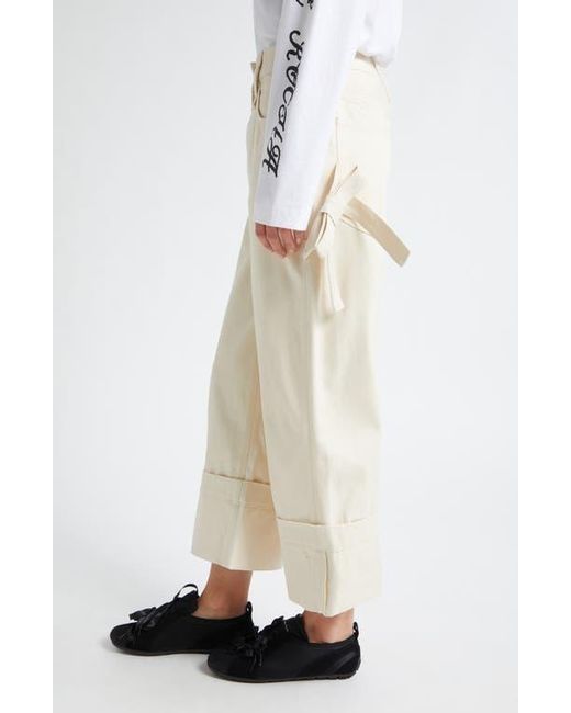 Simone Rocha Natural Straight Leg Bow Loop Jeans