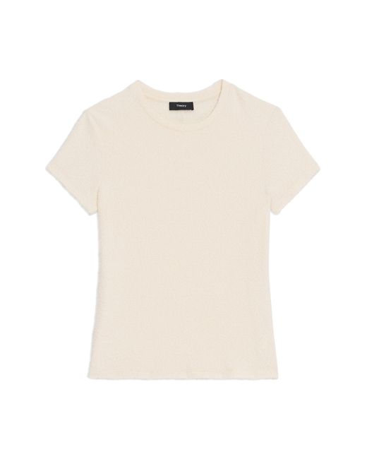 Theory White Bouclé Knit T-shirt
