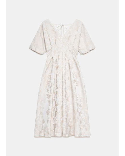 Mint Velvet Natural Jacquard Midi Dress