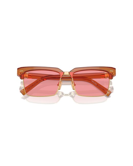 Miu Miu Red 54mm Square Sunglasses