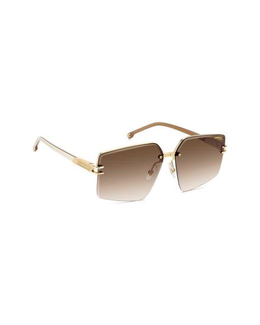 Carrera Brown 63Mm Square Oversized Gradient Rimless Square Geometric Sunglasses