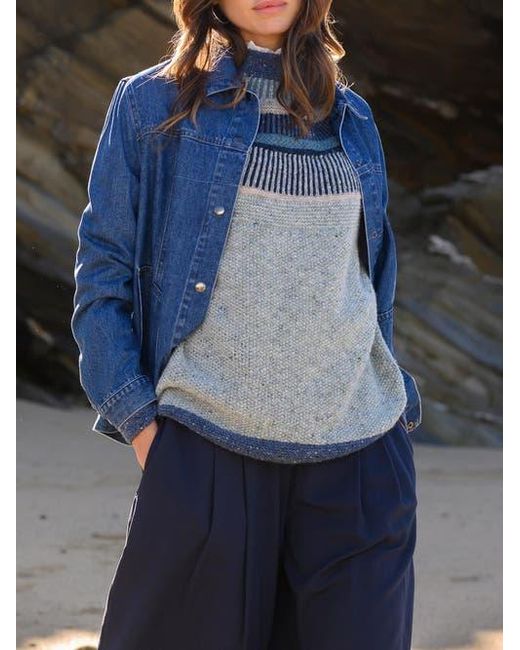 Celtic & Co. Blue Statement Donegal Wool Sweater