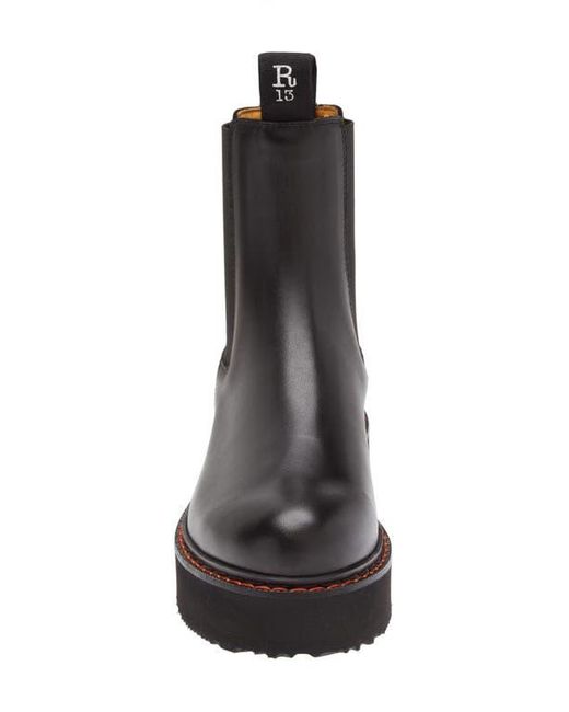 R13 Black Platform Chelsea Boot