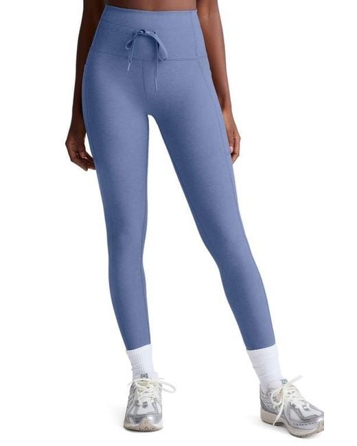 Beyond Yoga Blue Space Dye Pocket Midi Leggings