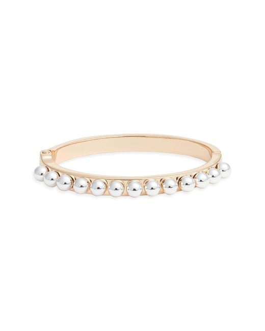 Open Edit Metallic Metal Orb Hinge Bracelet