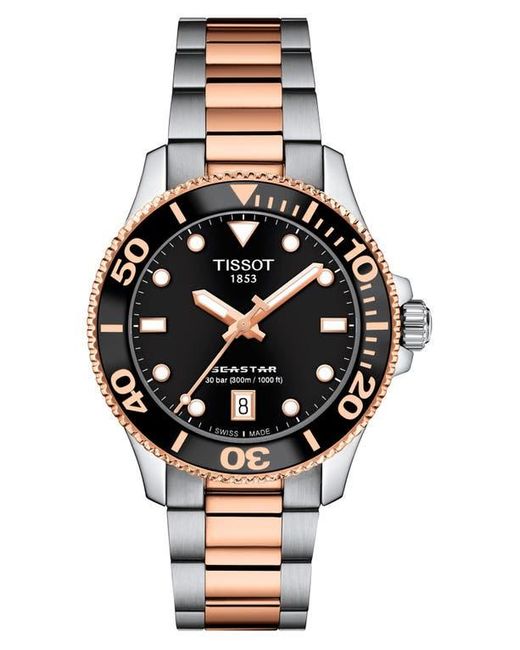 Tissot Black Seastar 1000 Two-Tone Bracelet Watch, 36Mm