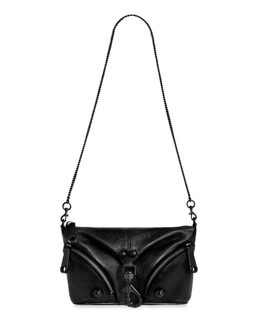 Rebecca Minkoff Mini Julian Leather Crossbody Bag in Black | Lyst