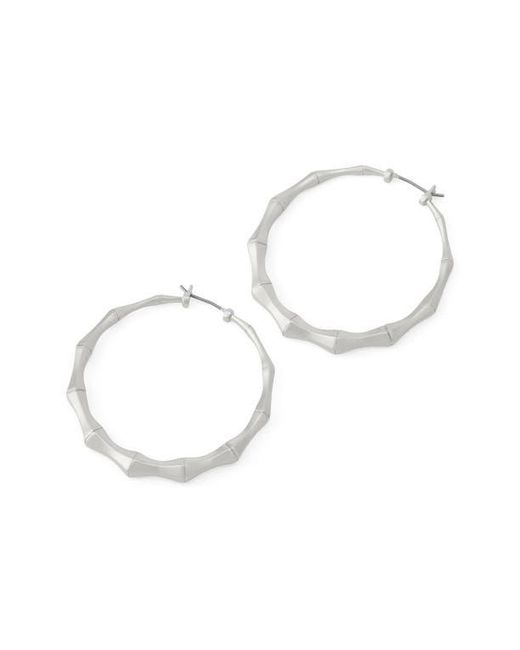 AllSaints White Medium Angular Hoop Earrings