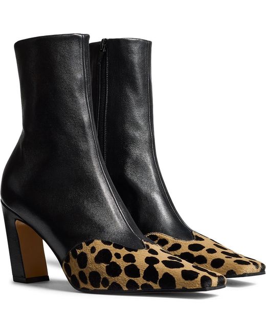 Khaite Black Nevada Square Toe Sock Bootie