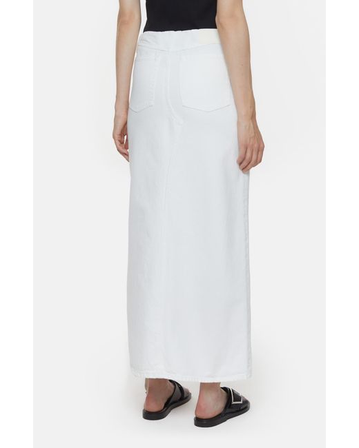 Closed White Front Slit Denim Midi Skirt