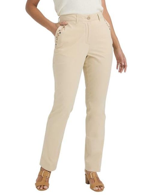 Jessica London Natural Stretch Cotton Chino Straight Leg Pant