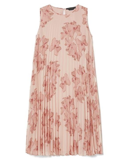 Marina Rinaldi Pink Oria Floral Sleeveless Pleated Dress