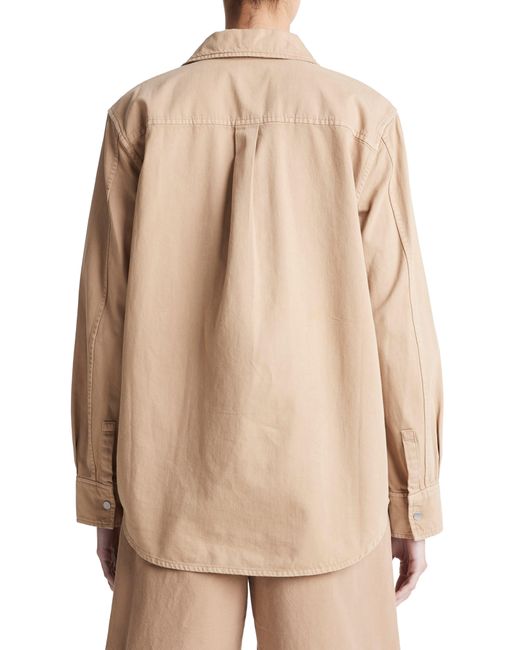 Vince Natural Cotton Twill Shirt Jacket