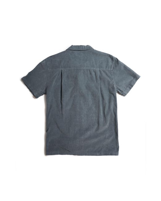 Rowan Blue Zion Cotton Corduroy Short Sleeve Button-up Shirt for men