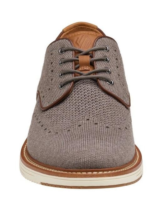 Johnston & Murphy Gray Upton Knit Wingtip for men