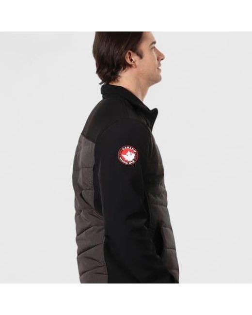 canada weather gear Black Hybrid Softshell Puffer Jacket for men