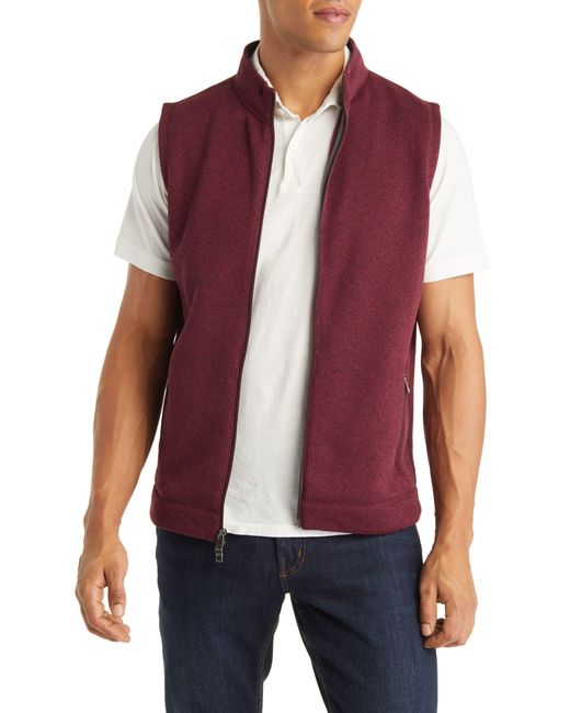 Peter Millar Zip Front Fleece Vest in Claret (Red) for Men Lyst
