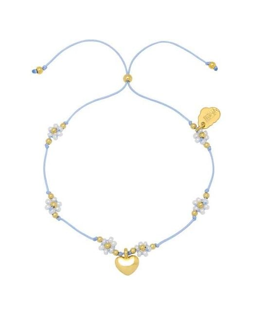 Estella Bartlett White Louise Heart & Flower Beaded Slide Bracelet