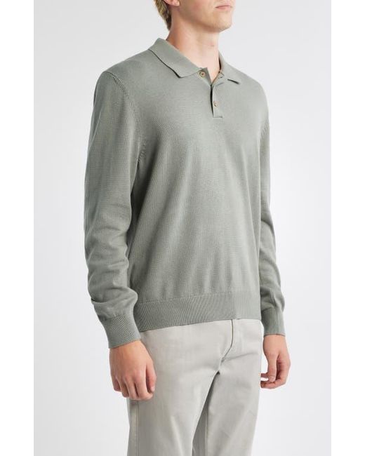 Alex Crane Gray Feather Organic Cotton Polo Sweater for men