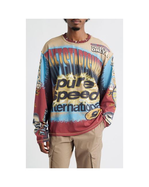 DIET STARTS MONDAY Multicolor Mx Racing Long Sleeve Cotton Graphic Print T-Shirt for men