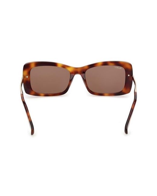 Max Mara Brown 54Mm Rectangular Sunglasses